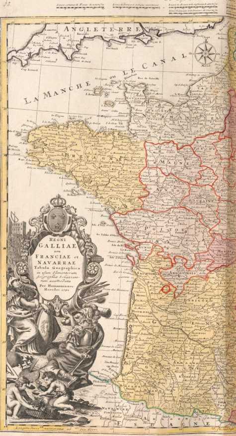 Karte von Frankreich über zwei ... da