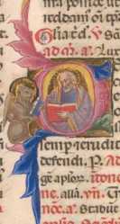 Bildinitiale D: Evangelist Markus mit ... from