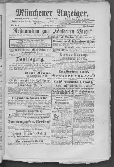 Münchener Anzeiger 23.05.1879 din