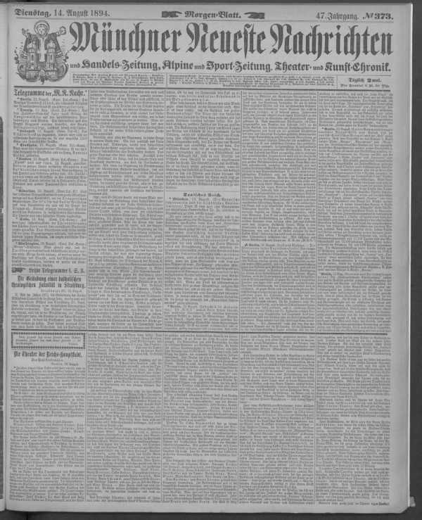 Morgen-Blatt 14.08.1894 uit