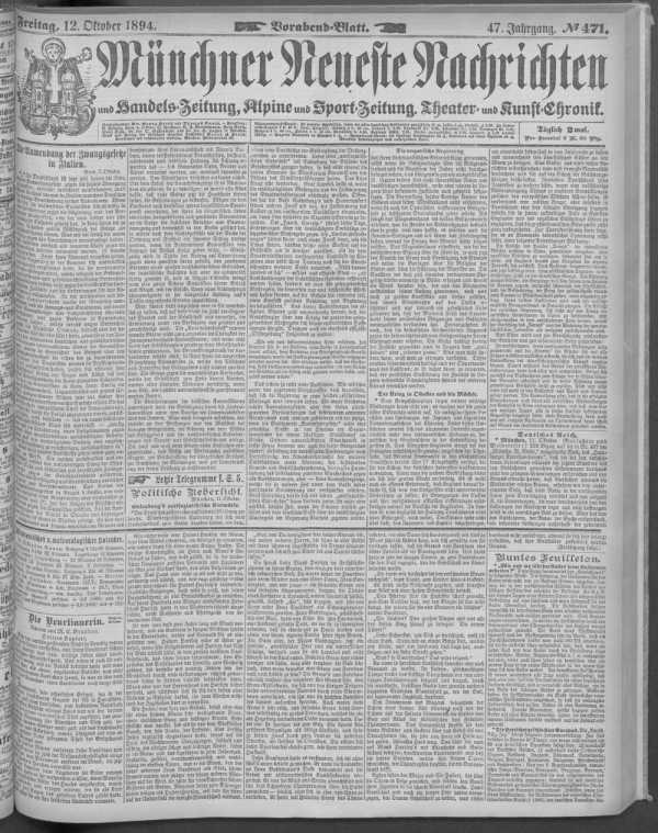 Vorabend-Blatt 12.10.1894 de
