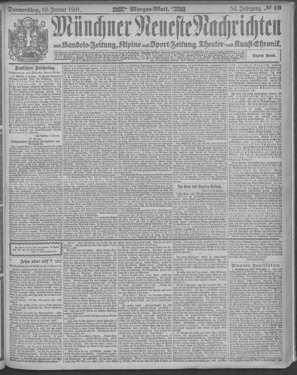 Morgen-Blatt 10.01.1901 dans