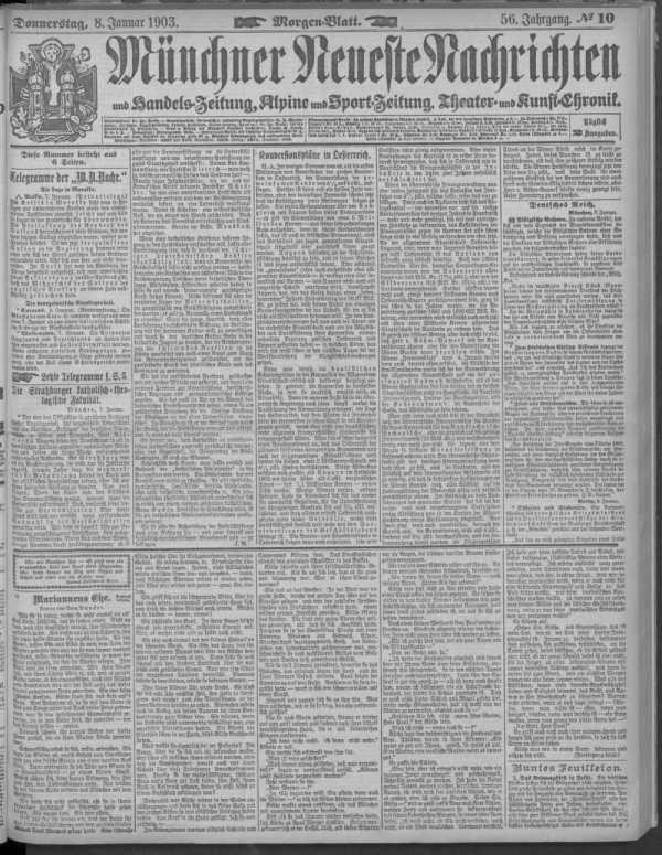 Morgen-Blatt 08.01.1903 from
