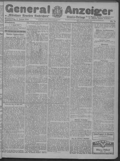 General-Anzeiger 03.01.1918 dans