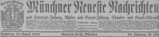 Morgen-Ausgabe 28.08.1920 dans