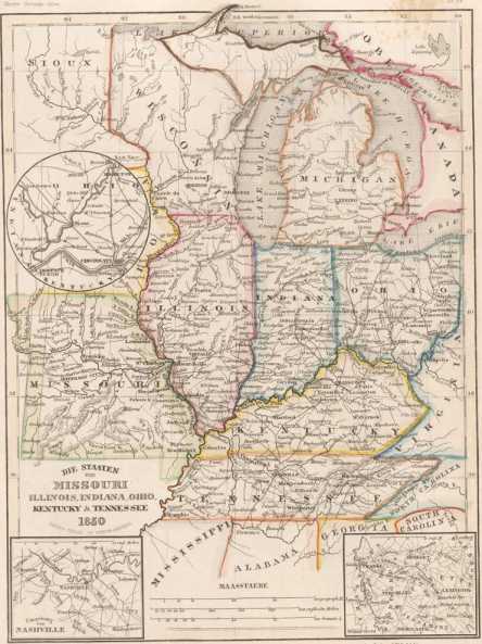 Die Staaten von Missouri, Illinois, Indi...