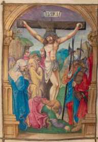 Miniatur: Christus am Kreuz (136v)
 ... aus