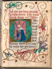 Historisierte Initiale: Maria durchbohrt von ... uit