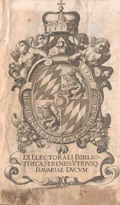 Vorderer Spiegel mit Wappenexlibris der ... aus