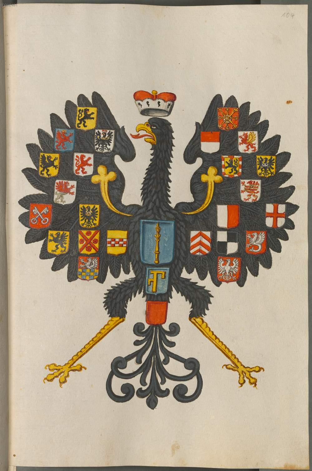 Wappen Der Kurfursten Bischofe Gefursteten Abte Und Herzoge Des Heiligen Romischen Reiches Und Von Einzelnen Europaischen Fursten 104r Aus Grosses Wappenbuch Enthaltend Die Wappen Der Deutschen Kaiser Der Europaischen