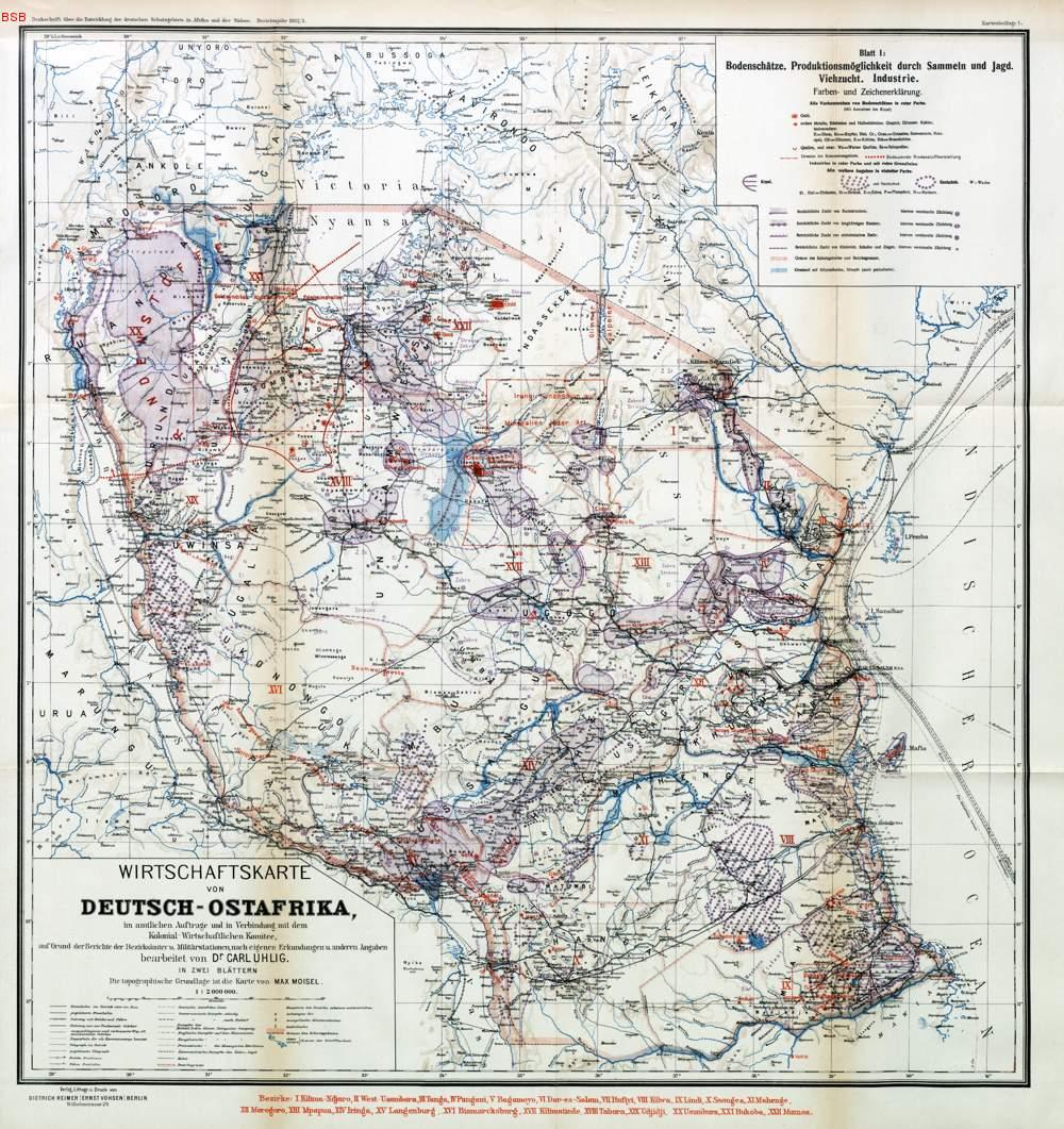 Kartenbeilage I Wirtschaftskarte Von Deutsch Ostafrika Bodenschatze Industrie I Aus Verhandlungen Des Reichstages 1904 Digitalisiertes Buch Aus Dem Urheberrechtsfreien Bestand Der Bayerischen Staatsbibliothek Munchen Deutschland 07
