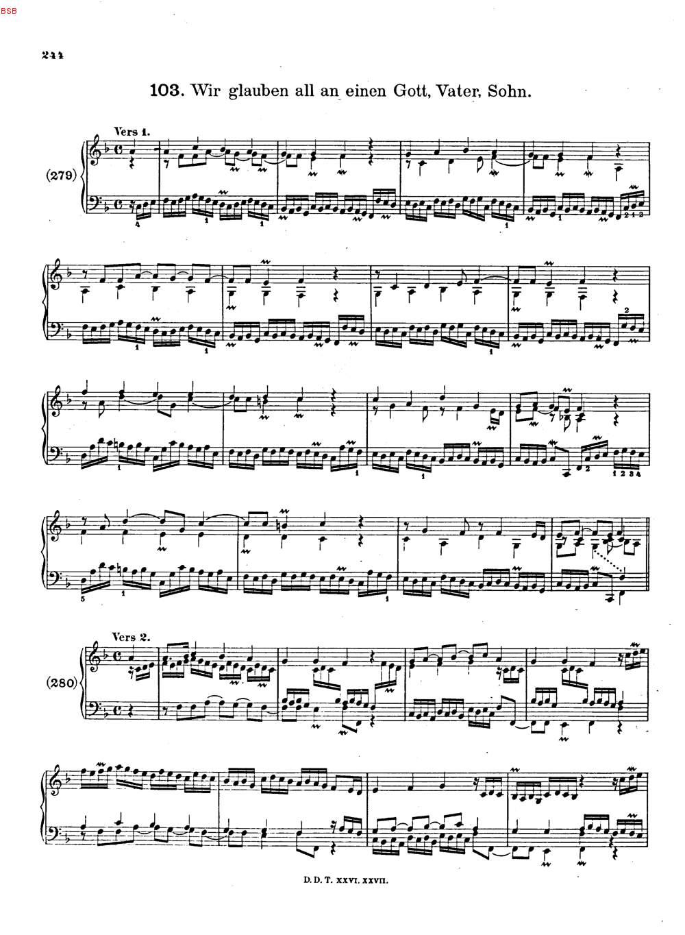 103 Wir Glauben All An Einen Gott Vater Sohn 244 Aus Seiffert Max Walther Johann Gottfried Gesammelte Werke 1906 Digitalisiertes Buch Aus Dem Urheberrechtsfreien Bestand Der Bayerischen Staatsbibliothek Munchen Deutschland 2007 2021