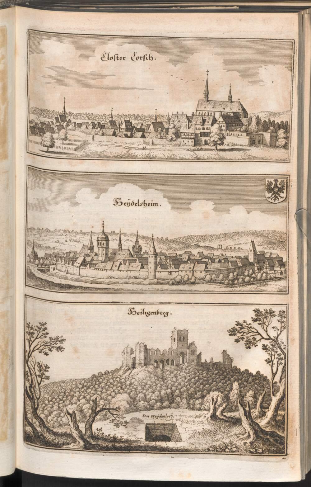 Tafel 21 Closter Lorsch Heydelsheim Heiligenberg Dans Zeiller Martin Merian Matthaeus Der Altere Topographia Palatinatus Rheni Et Vicinarum Regionum Das Ist Beschreibung Und Eigentliche Abbildung Der Vornemsten Statte Platze Der Untern